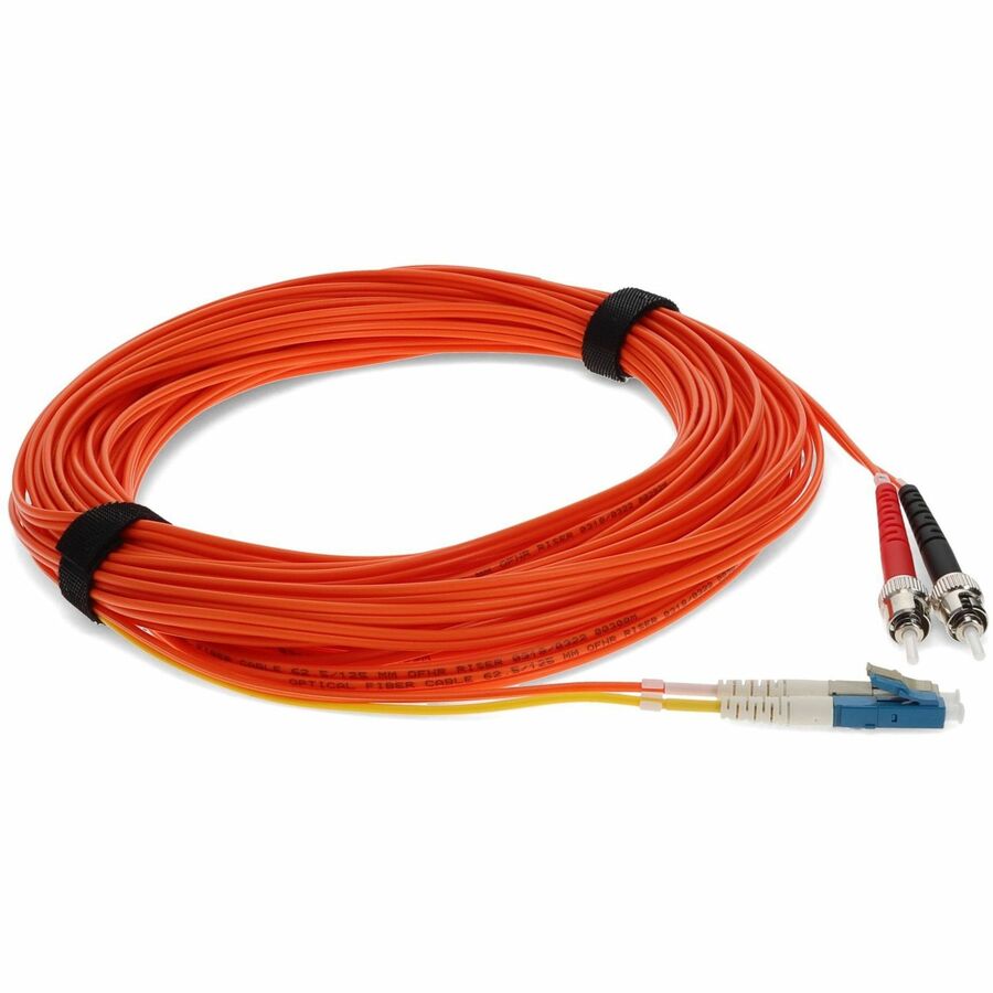AddOn 15m LC (Male) to ST (Male) Orange OM1 & OS1 Duplex Fiber Mode Conditioning Cable ADD-MODE-STLC6-15