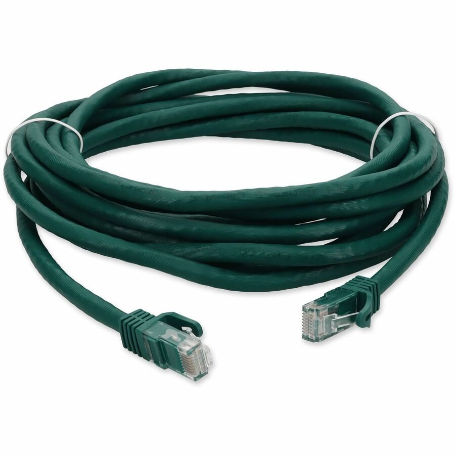 AddOn 16ft RJ-45 (Male) to RJ-45 (Male) Green Cat6A UTP PVC Copper Patch Cable