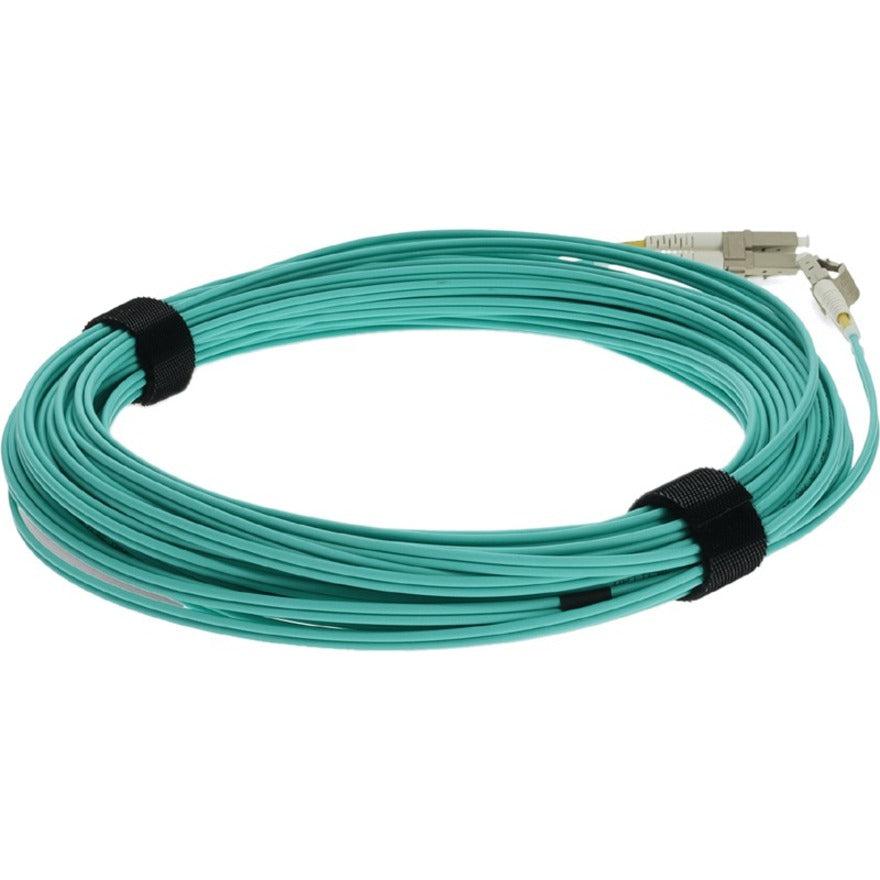 AddOn 17m LC (Male) To LC (Male) Aqua OM3 Duplex Fiber OFNR (Riser-Rated) Patch Cable