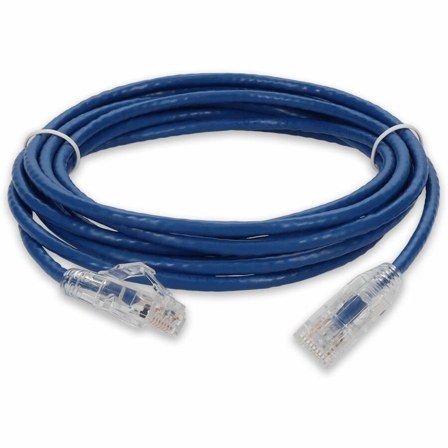 AddOn 1ft Blue CAT 6A Slim PVC Ethernet Cable Snagless Clear-Claw RJ-45 M/M ADD-1FSLCAT6A-BE