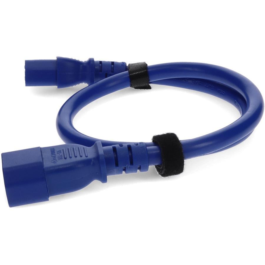 AddOn 1ft C13 Female to C14 Male 18AWG 100-250V at 10A Blue Power Cable ADDC132C1418AWG6FTBE