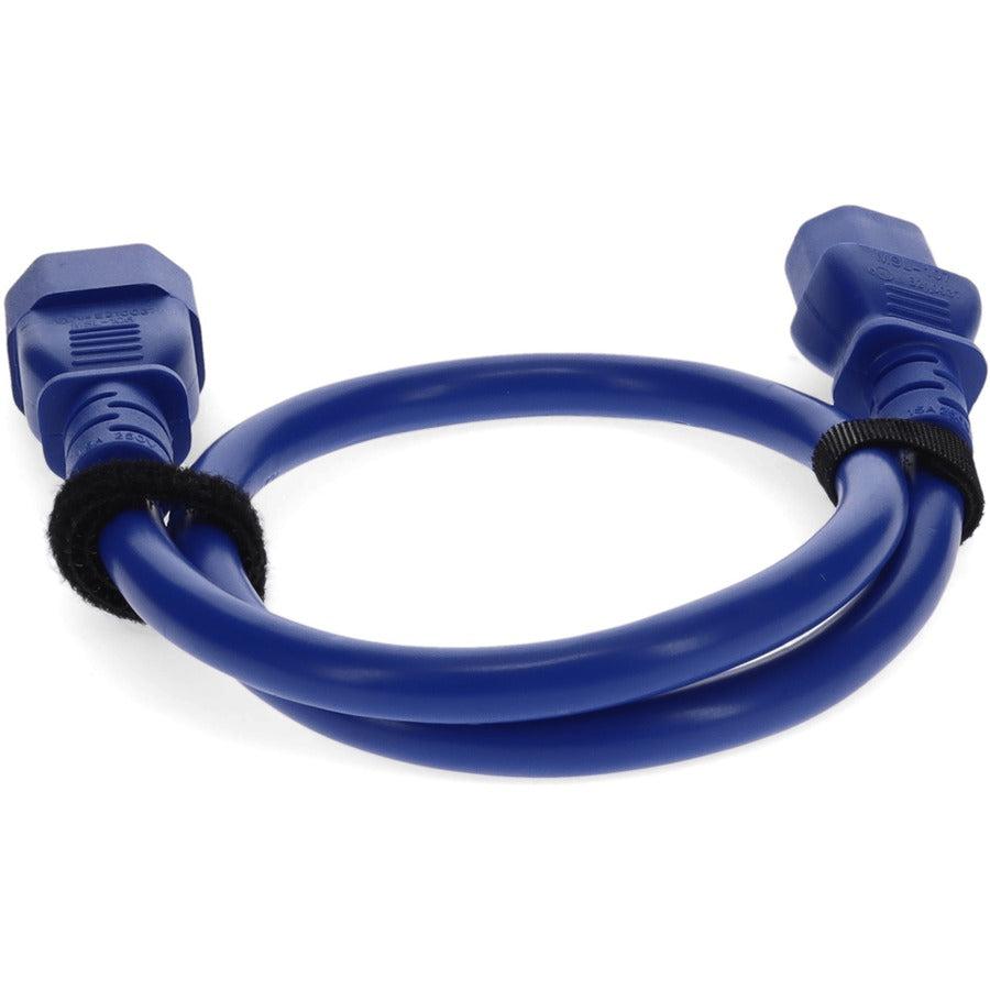 AddOn 1ft C13 Female to C14 Male 18AWG 100-250V at 10A Blue Power Cable ADDC132C1418AWG6FTBE