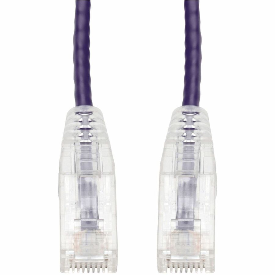 AddOn 1ft Purple CAT 6A Slim PVC Ethernet Cable Snagless Clear-Claw RJ-45 M/M ADD-1FSLCAT6A-PE