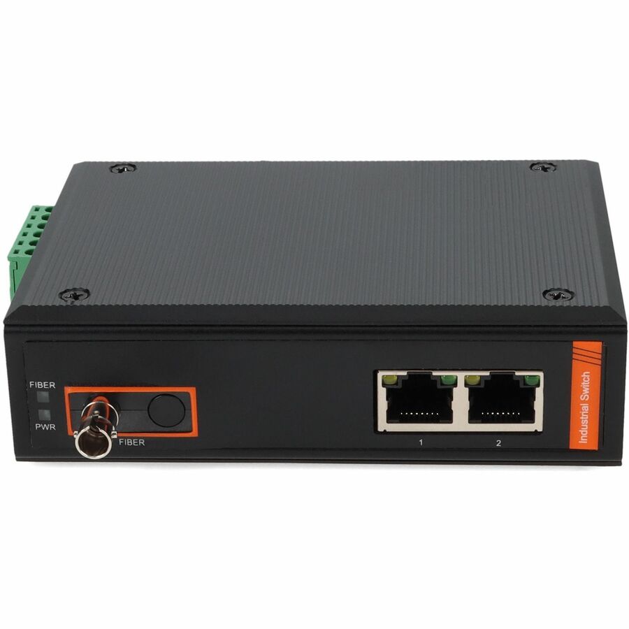 AddOn 2 10/100Base-TX(RJ-45) to 1 100Base-BXU(ST) SMF 1310nmTX/1550nmRX 20km Industrial Media Converter Switch ADD-IFMC-BXU-1ST2