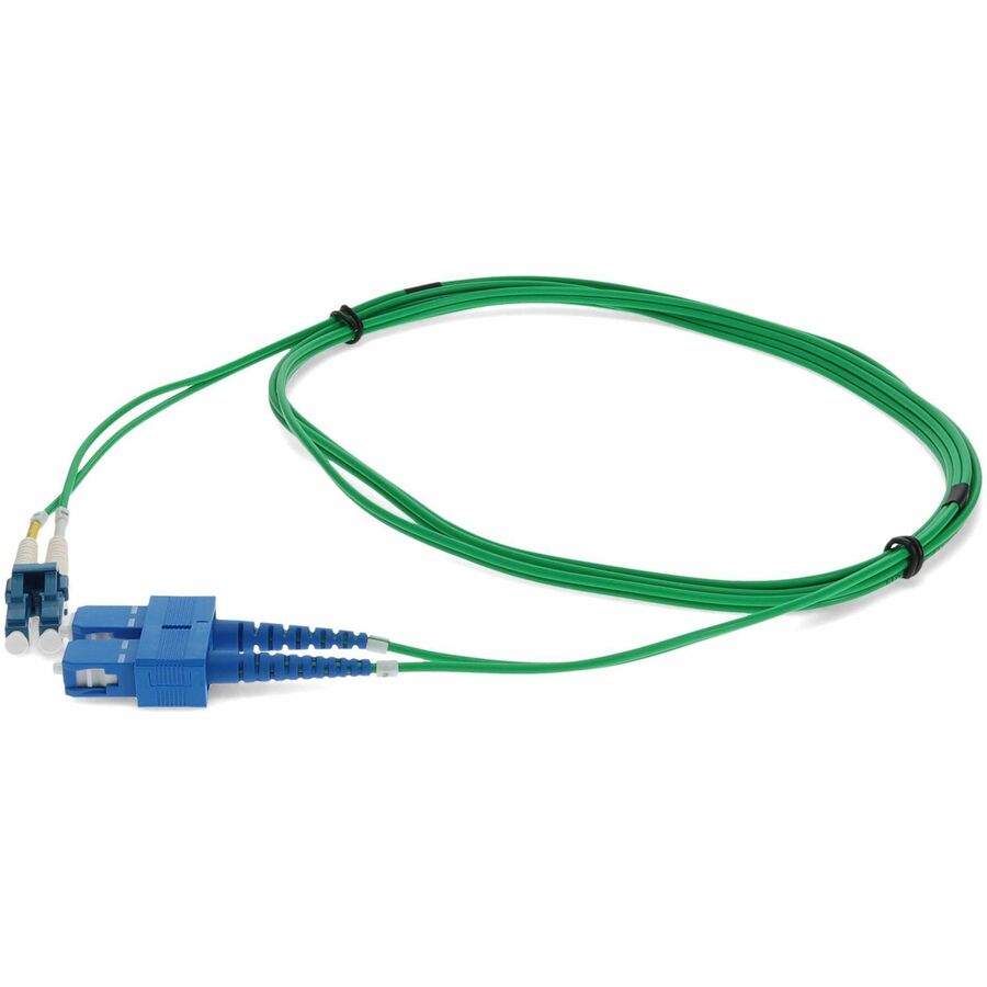 AddOn 2m SC (Male) to LC (Male) Green OS2 Duplex Fiber OFNR (Riser-Rated) Patch Cable ADD-SC-LC-2M9SMF-GN