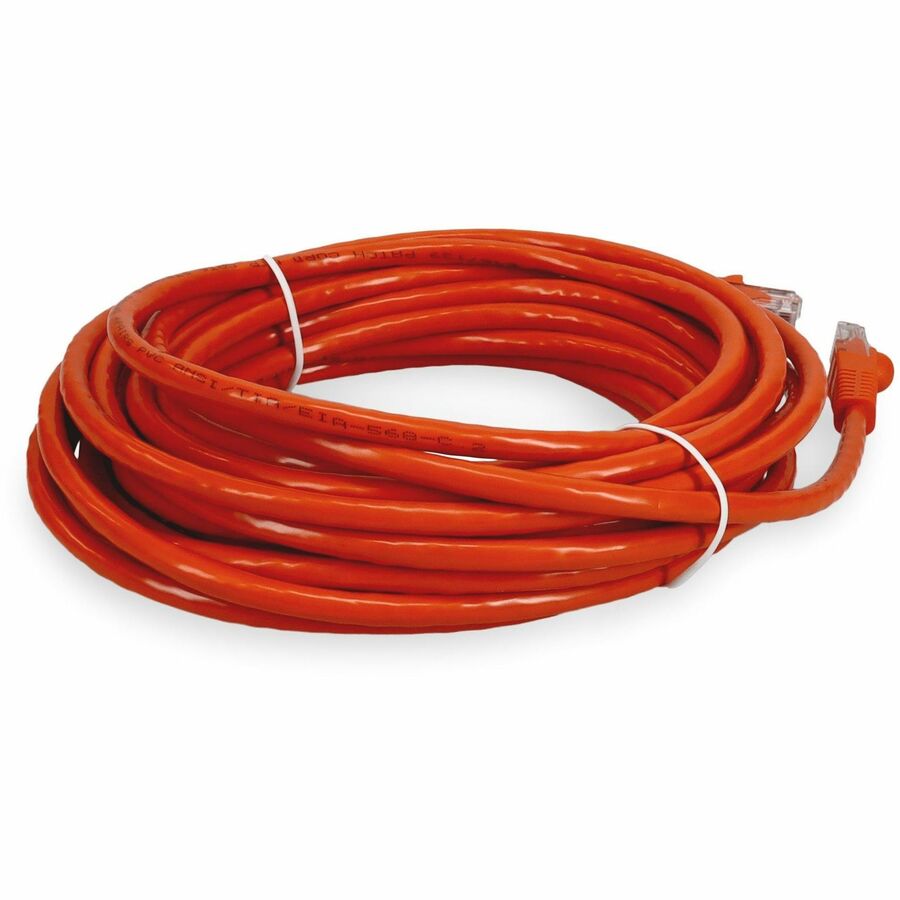 AddOn 35ft Orange CAT 6 PVC Ethernet Cable Snagless Bubble Boot RJ-45 M/M ADD-35FCAT6-OE