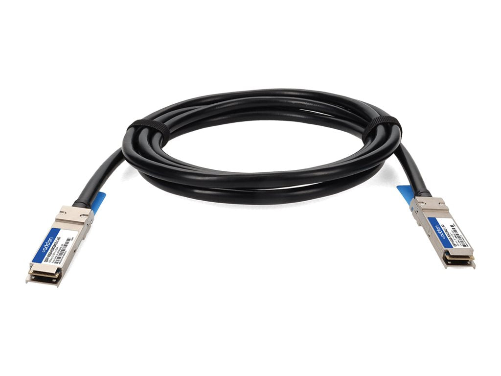 AddOn - 40GBase-CU direct attach cable - TAA Compliant - QSFP+ to QSFP+ - 10 ft - twinaxial - SFF-8661/IEEE 802.3bj - halogen-free, QSFP-40GB-PDAC3MLZ-C-AO
