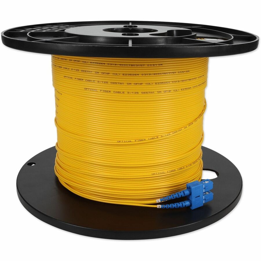 AddOn 61m LC (Male) to SC (Male) Straight Yellow OS2 Duplex Plenum Fiber Patch Cable