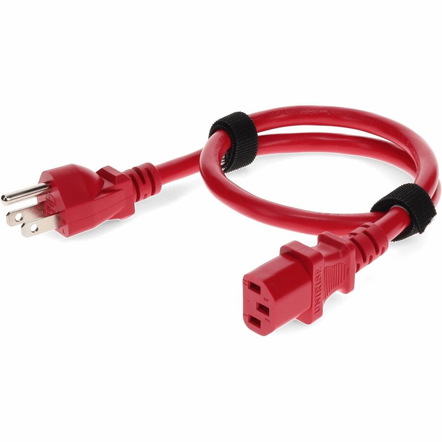 AddOn 6ft NEMA 5-15P to C13 14AWG 15A Red 100-250V Power Cable ADD-515P2C1314AWG6FTRD