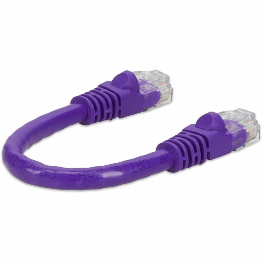 AddOn 6in Purple CAT 6 PVC Ethernet Cable Snagless Bubble Boot RJ-45 M/M ADD-0-5FCAT6-PE