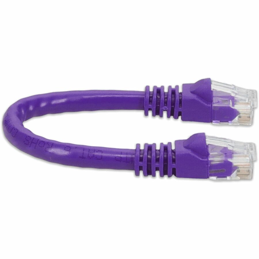 AddOn 6in Purple CAT 6 PVC Ethernet Cable Snagless Bubble Boot RJ-45 M/M ADD-0-5FCAT6-PE