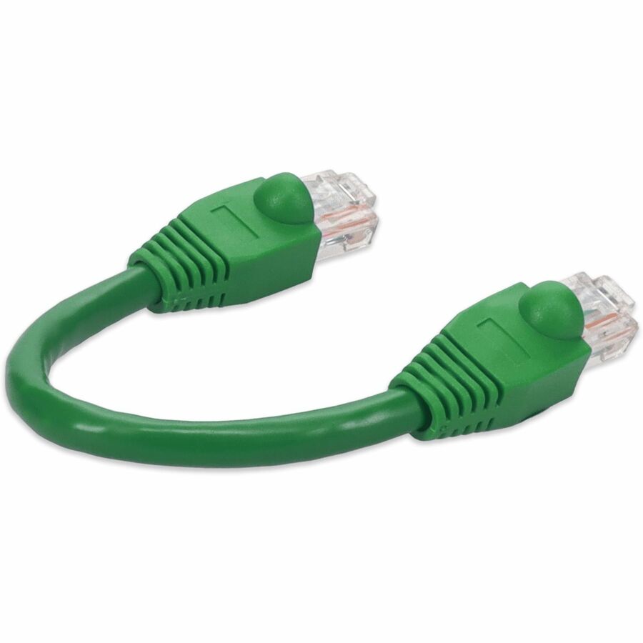 AddOn 6in RJ-45 (Male) to RJ-45 (Male) Straight Green Cat6A UTP PVC Copper Patch Cable
