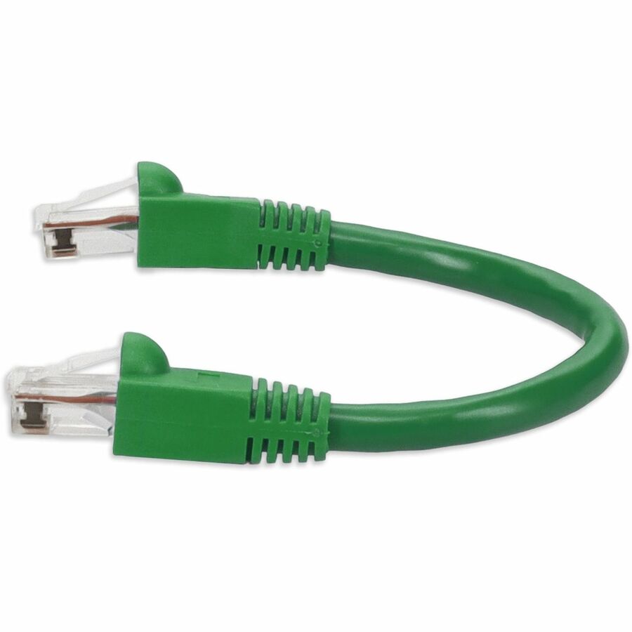 AddOn 6in RJ-45 (Male) to RJ-45 (Male) Straight Green Cat6A UTP PVC Copper Patch Cable