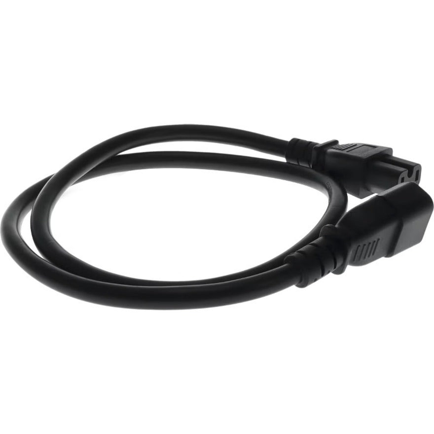 AddOn 7ft C14 Male to C15 Female 14AWG 100-250V at 15A Black Power Cable ADD-C142C1514AWG7FT