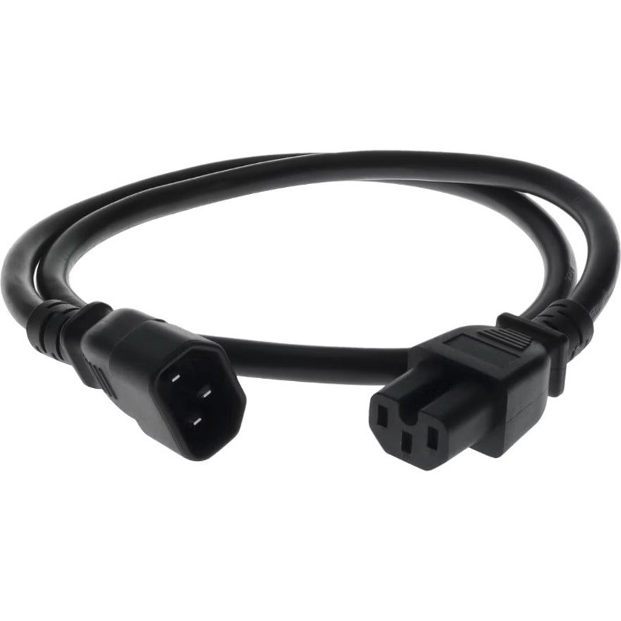AddOn 7ft C14 Male to C15 Female 14AWG 100-250V at 15A Black Power Cable ADD-C142C1514AWG7FT
