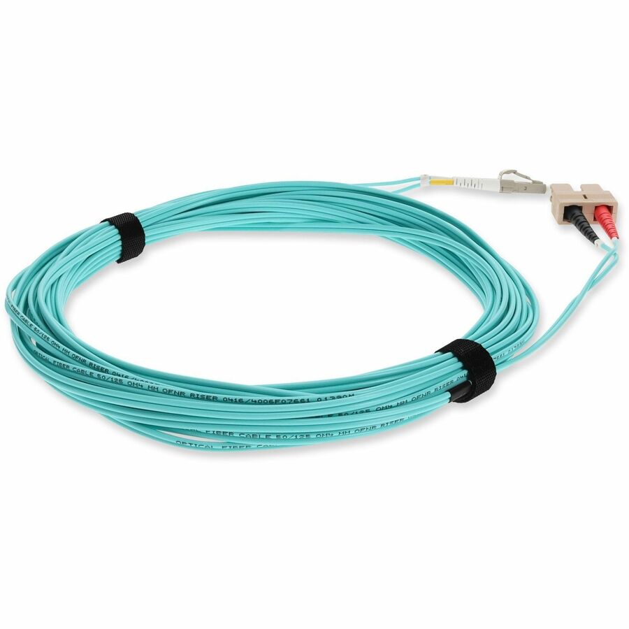 AddOn 7m LC (Male) to SC (Male) Aqua OM4 Duplex Fiber OFNR (Riser-Rated) Patch Cable ADD-SC-LC-7M5OM4