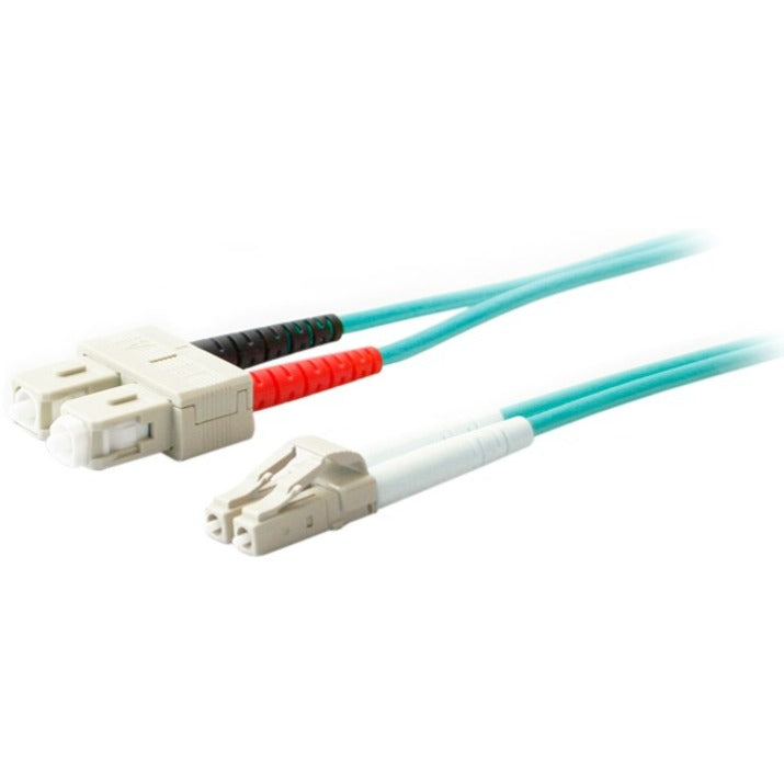 AddOn 8m LC (Male) to SC (Male) Aqua OM4 Duplex Fiber OFNR (Riser-Rated) Patch Cable ADD-SC-LC-8M5OM4