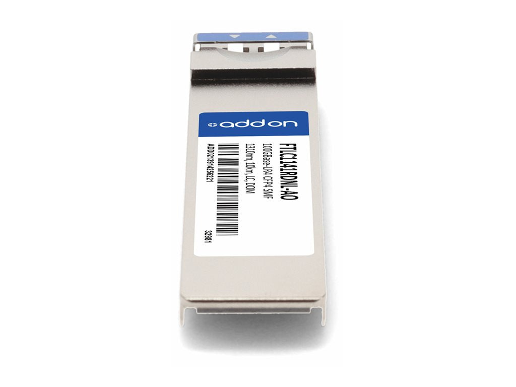 AddOn - CFP4 transceiver module (equivalent to: Finisar FTLC1141RDNL) - 100GbE - 100GBase-LR4 - LC single-mode - up to 6.2 miles FTLC1141RDNL-AO