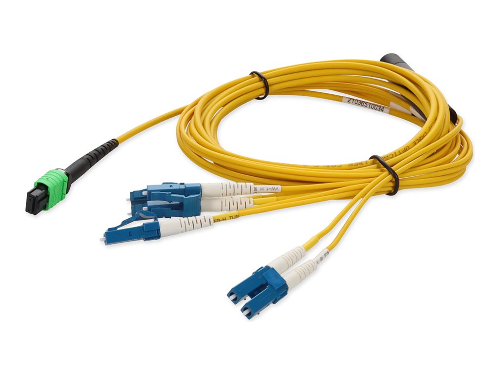 AddOn - Fanout cable - MPO/APC single-mode (F) to LC/APC single-mode (M) - 1.5 m - fiber optic - 9 / 125 micron - OS2 -