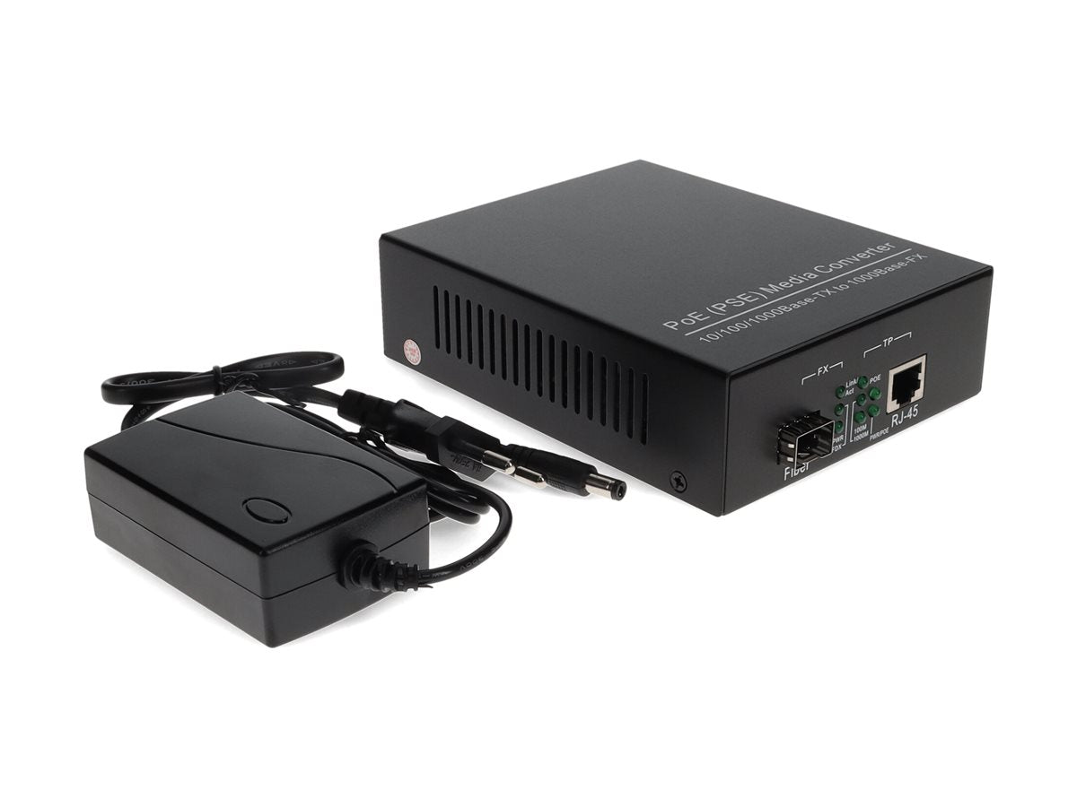 AddOn - Fiber media converter - 1GbE - 1000Base-TX - RJ-45 / SFP (mini-GBIC) ADD-GMC-SFP-POE-EU