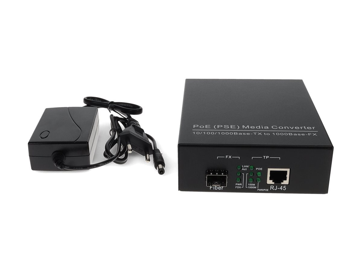 AddOn - Fiber media converter - 1GbE - 1000Base-TX - RJ-45 / SFP (mini-GBIC) ADD-GMC-SFP-POE-EU