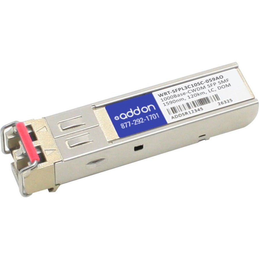 AddOn JDSU WRT-SFPL3C10SC-059 Compatible TAA Compliant 1000Base-CWDM SFP Transceiver (SMF, 1590nm, 120km, LC, DOM) WRT-SFPL3C10SC059-AO