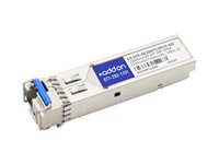 AddOn Juniper Networks EX-SFP-GE20KT13R14 Compatible TAA Compliant 1000Base-BX SFP Transceiver (SMF, 1310nmTx/1490nmRx, 20km, LC, DOM) EX-SFP-GE20KT13R14-AO