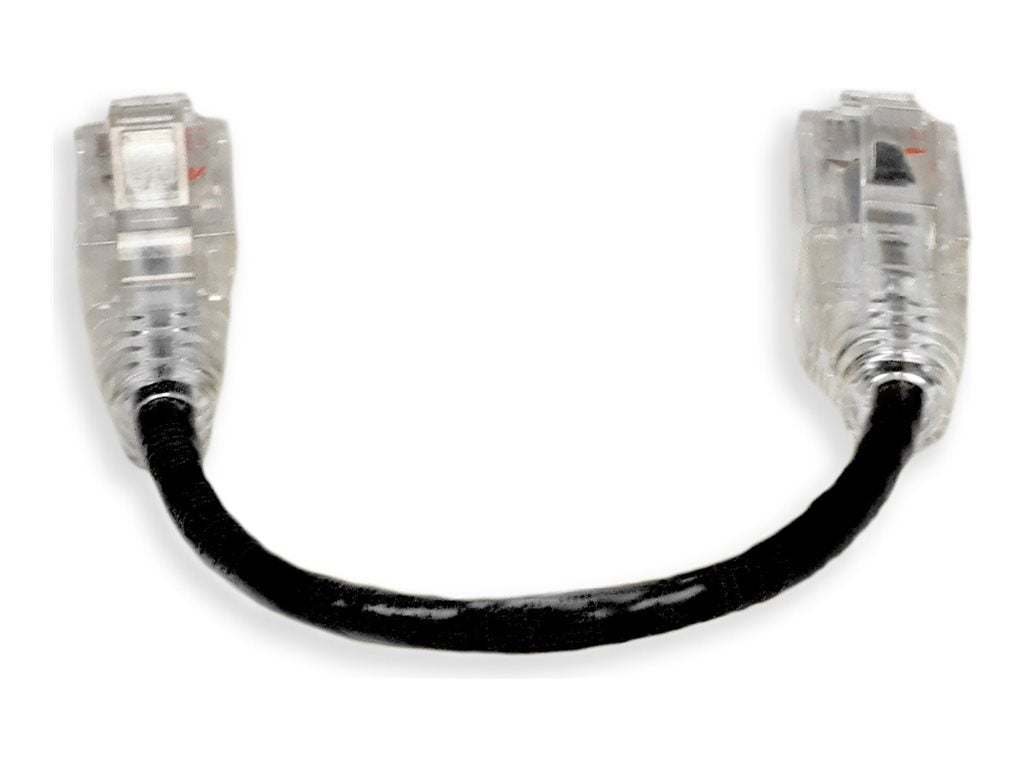 AddOn - Patch cable - RJ-45 (M) to RJ-45 (M) - 5.9 in - UTP - CAT 6 - snagless - black ADD-0-5FSLCAT6-BK
