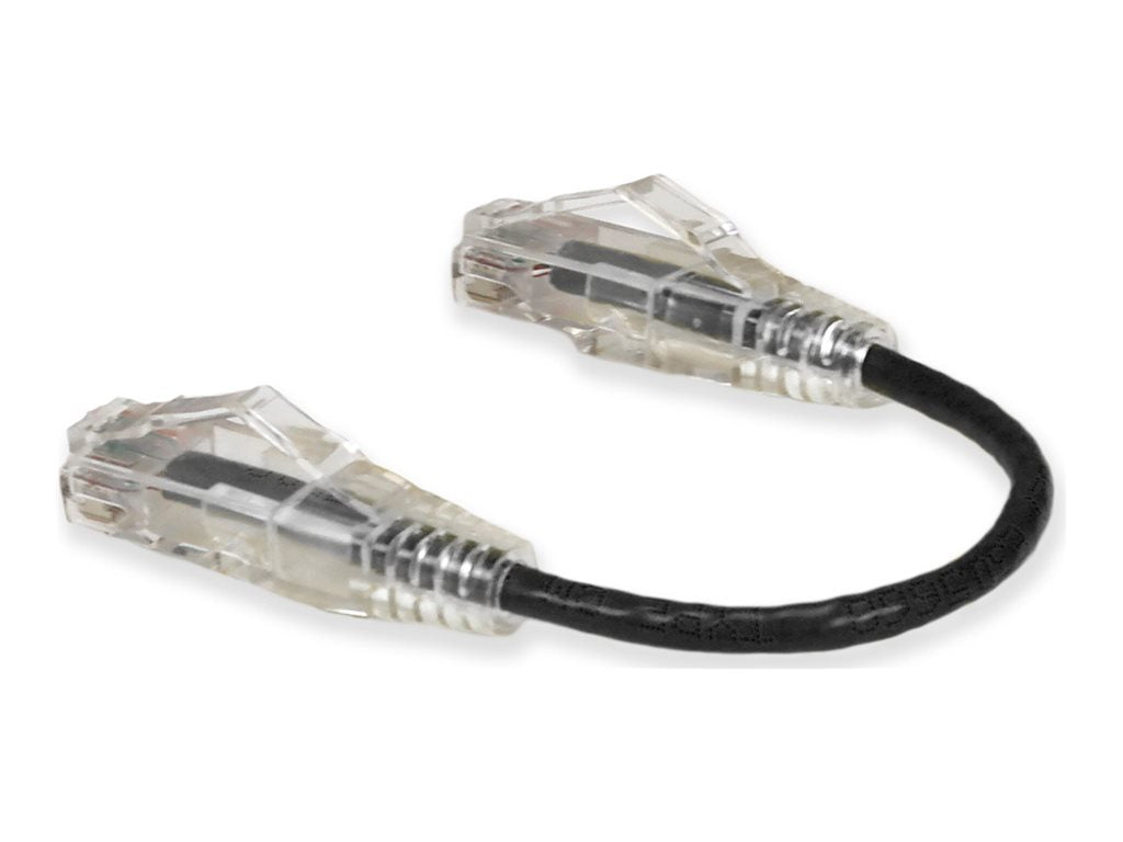 AddOn - Patch cable - RJ-45 (M) to RJ-45 (M) - 5.9 in - UTP - CAT 6 - snagless - black ADD-0-5FSLCAT6-BK