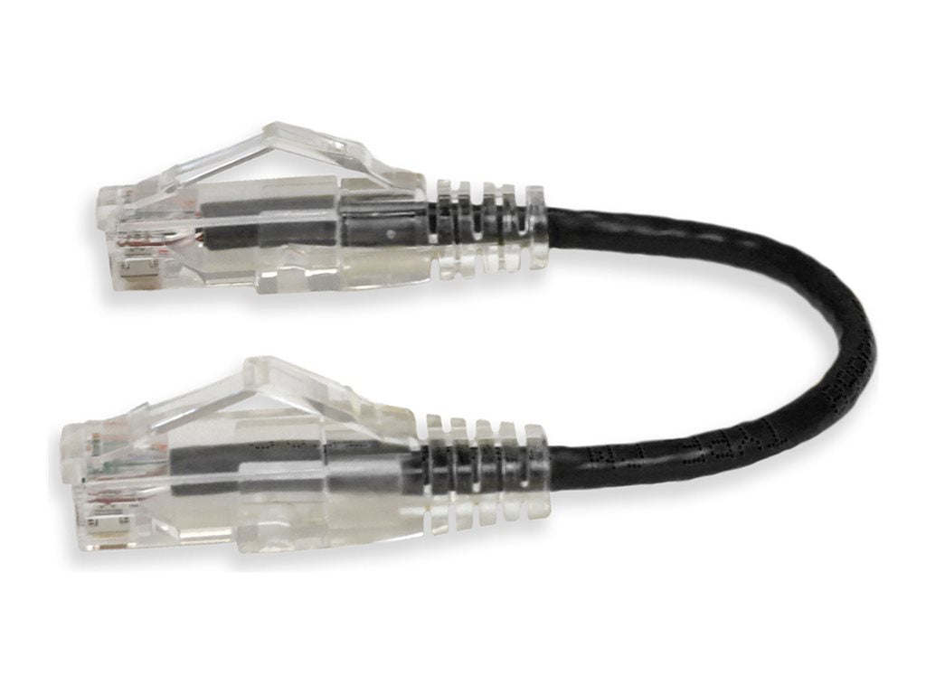 AddOn - Patch cable - RJ-45 (M) to RJ-45 (M) - 5.9 in - UTP - CAT 6 - snagless - black ADD-0-5FSLCAT6-BK
