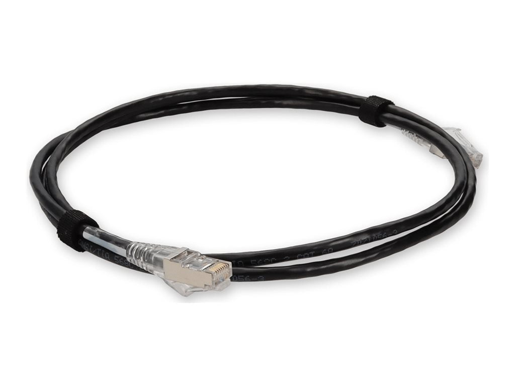 AddOn - Patch cable - RJ-45 (M) to RJ-45 (M) - 6 ft - UTP - CAT 6a - molded, snagless - black ADD-6FSLCAT6A-BK