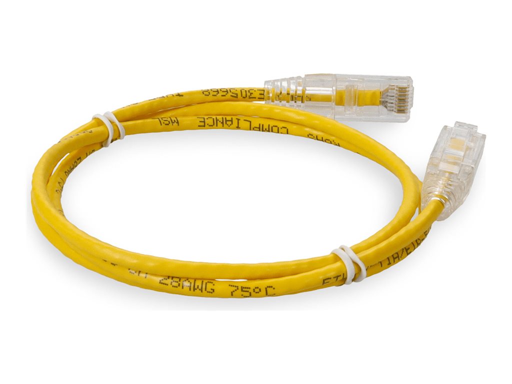 AddOn - Patch cable - RJ-45 (M) to RJ-45 (M) - 8 ft - UTP - CAT 6 - snagless - yellow ADD-8FSLCAT6-YW