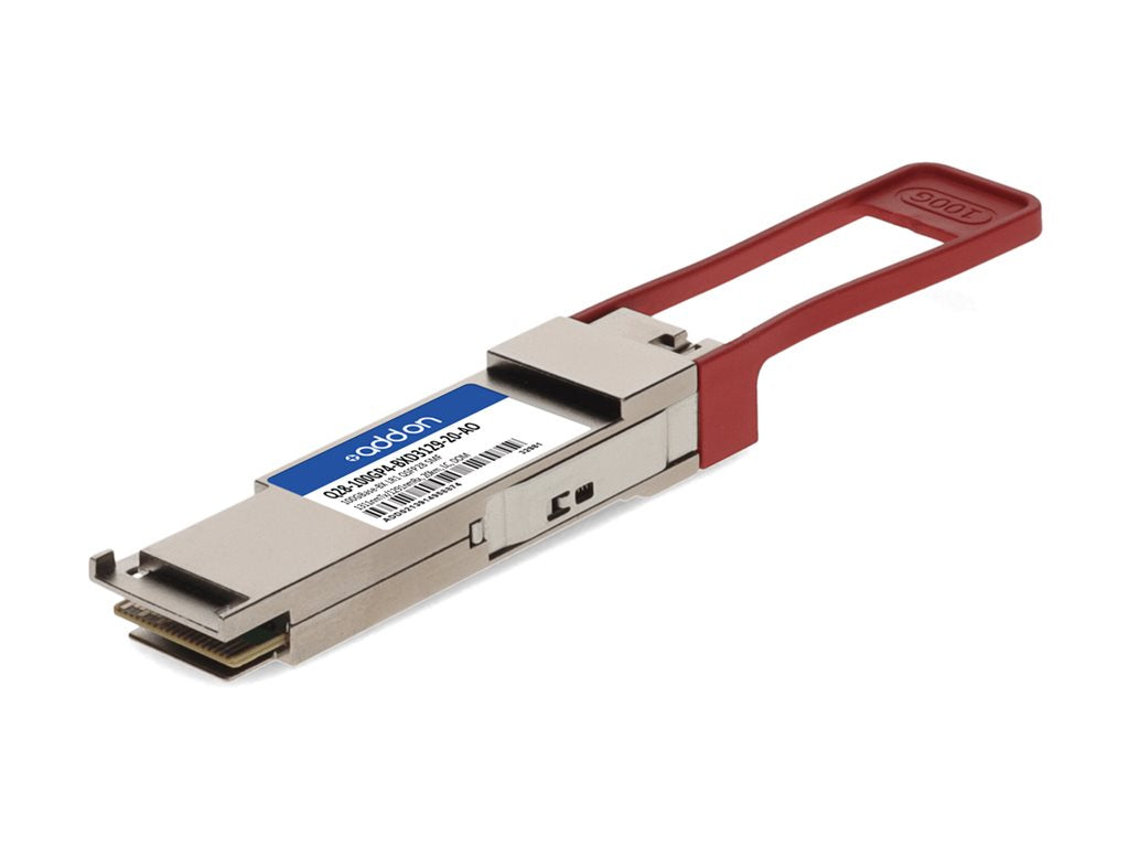 AddOn - QSFP28 transceiver module - 100GbE - 100GBase-BX - LC single-mode - up to 12.4 miles - 1331 (TX) / 1271 (RX) nm - TAA Q28-100GP4-BXD3129-20-AO