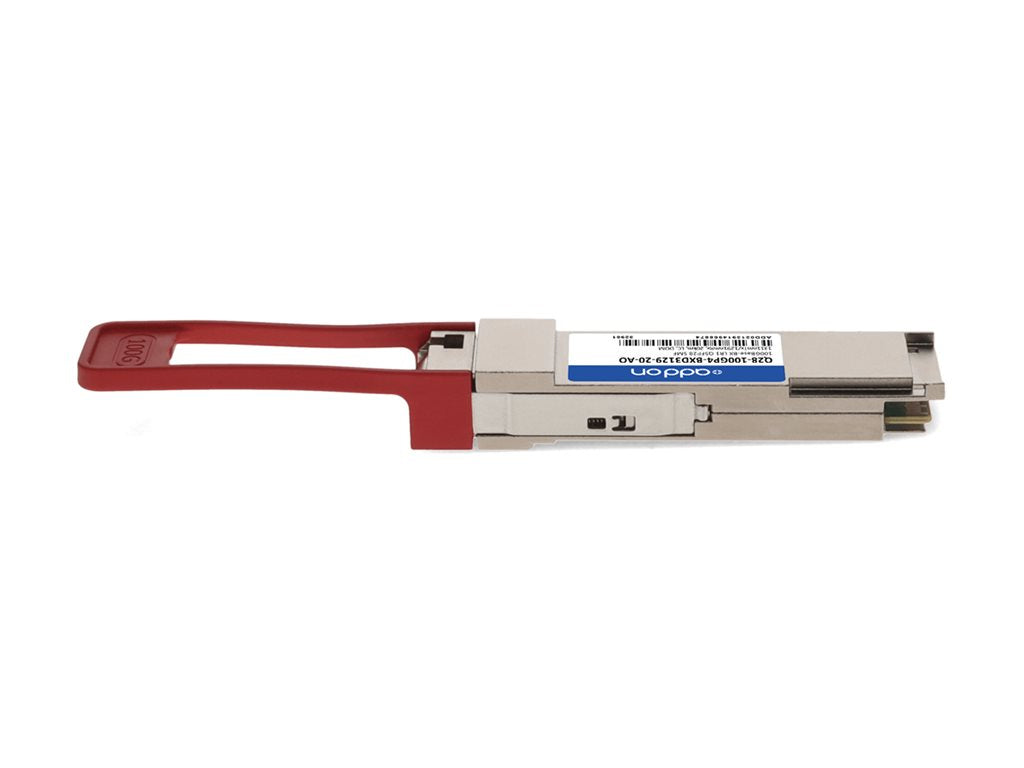 AddOn - QSFP28 transceiver module - 100GbE - 100GBase-BX - LC single-mode - up to 12.4 miles - 1331 (TX) / 1271 (RX) nm - TAA Q28-100GP4-BXD3129-20-AO