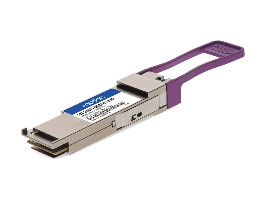 AddOn - QSFP28 transceiver module - 100GbE - 100GBase-BX LR1 - LC single-mode - up to 12.4 miles - 1291 (TX) / 1311 (RX) nm - Q28-100GP4-BXU2931-20-AO