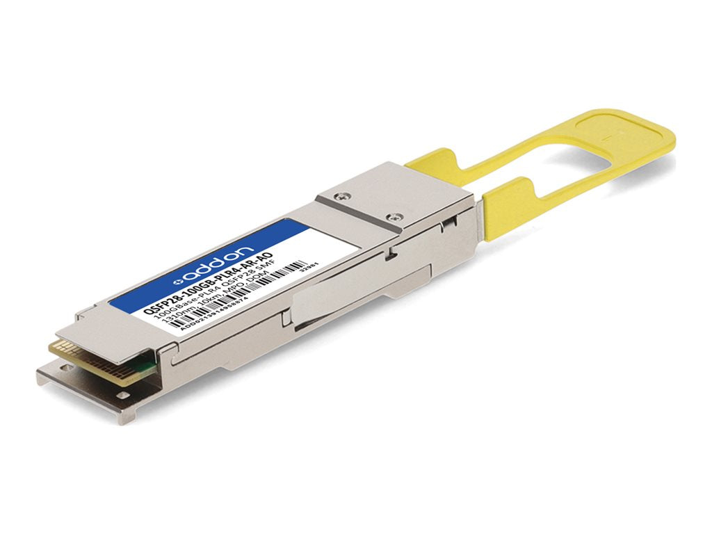 AddOn - QSFP28 transceiver module - 100GbE - 100GBase-PLR4 - MPO single-mode - up to 6.2 miles - 1310 nm - TAA Compliant - for QSFP28-100GB-PLR4-AR-AO