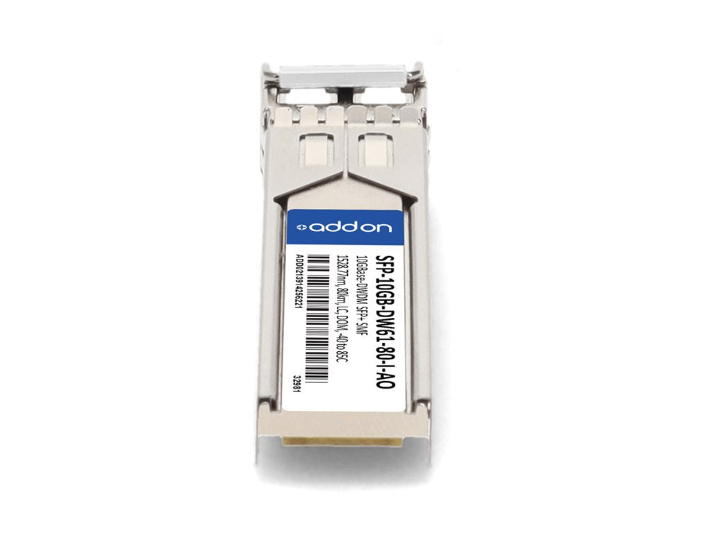 AddOn - SFP+ transceiver module - 10GbE - 10GBase-DWDM - LC single-mode - up to 49.7 miles - channel: 61 - 1528.77 nm - TAA Compliant SFP-10GB-DW61-80-I-AO