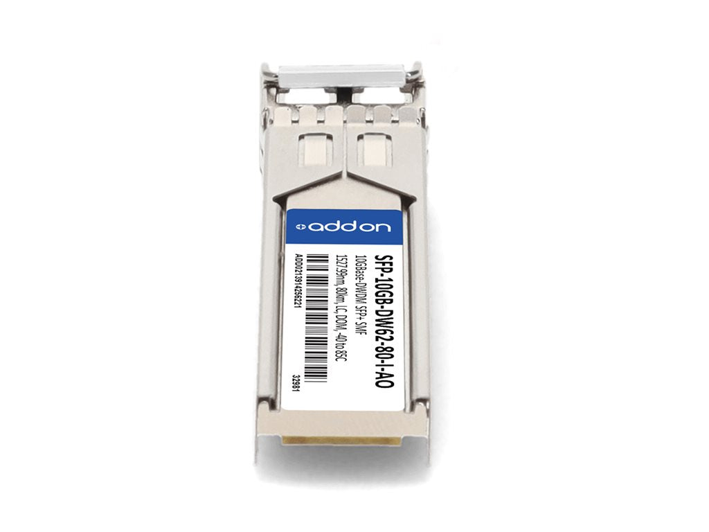 AddOn - SFP+ transceiver module - 10GbE - 10GBase-DWDM - LC single-mode - up to 49.7 miles - channel: 62 - 1527.99 nm - TAA Compliant SFP-10GB-DW62-80-I-AO