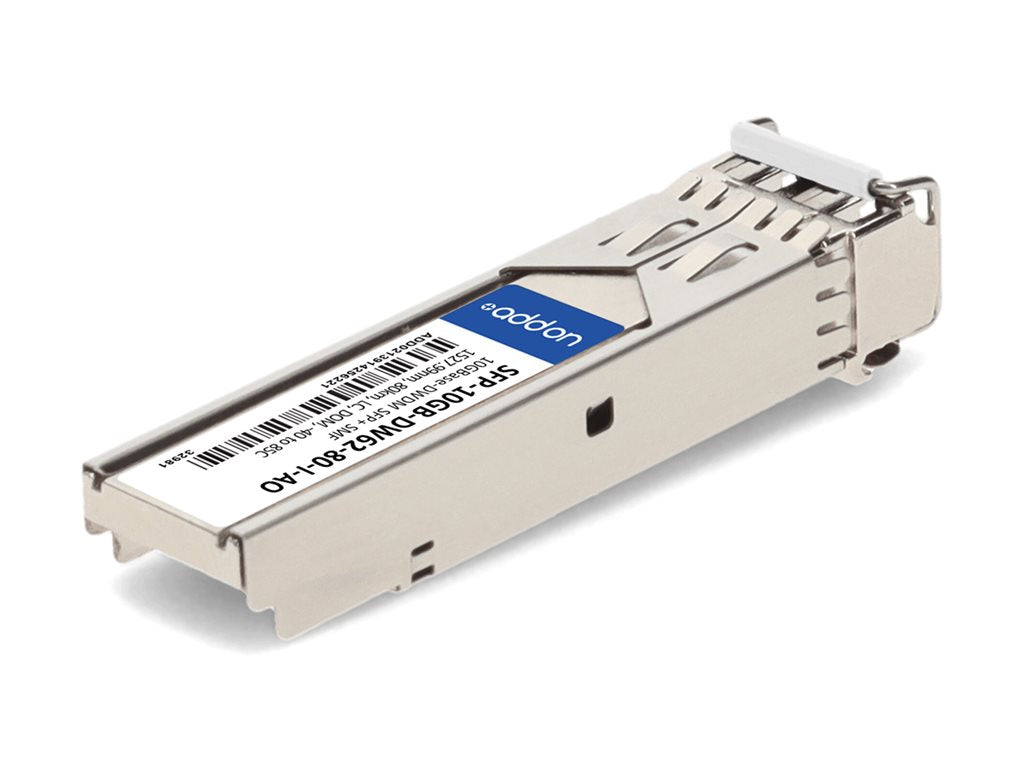 AddOn - SFP+ transceiver module - 10GbE - 10GBase-DWDM - LC single-mode - up to 49.7 miles - channel: 62 - 1527.99 nm - TAA Compliant SFP-10GB-DW62-80-I-AO
