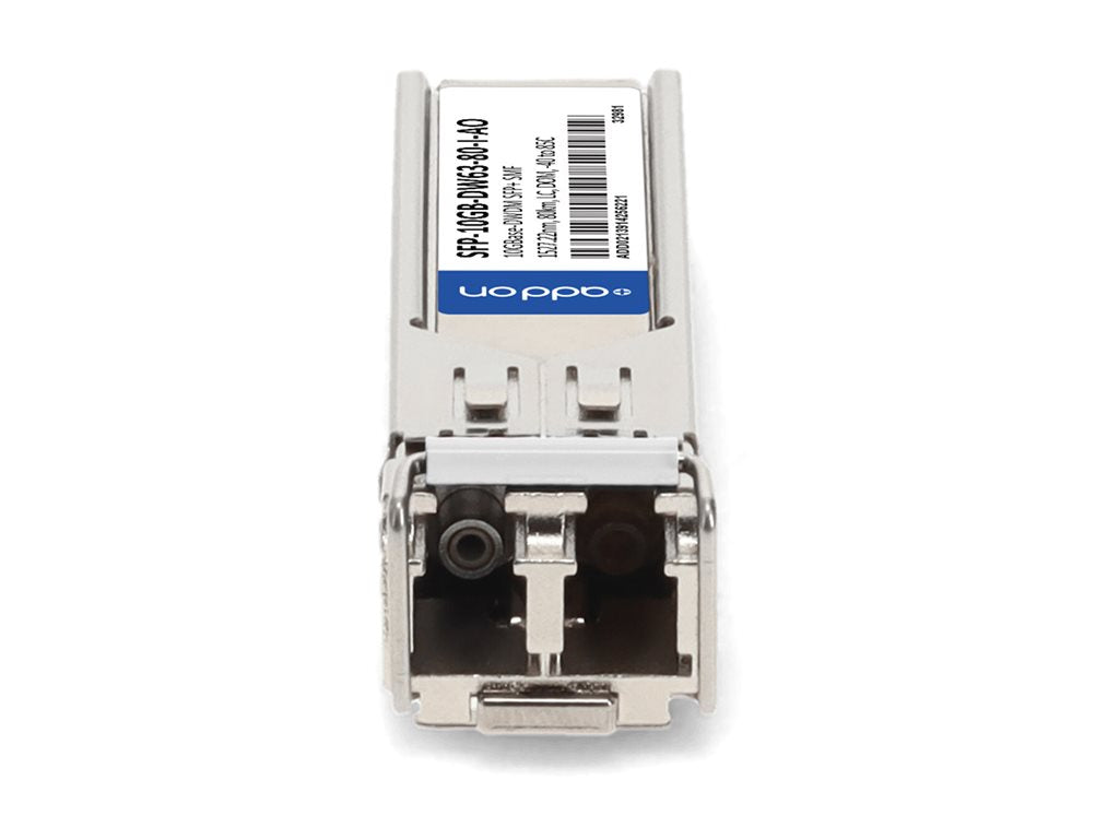 AddOn - SFP+ transceiver module - 10GbE - 10GBase-DWDM - LC single-mode - up to 49.7 miles - channel: 63 - 1527.22 nm - TAA Compliant SFP-10GB-DW63-80-I-AO