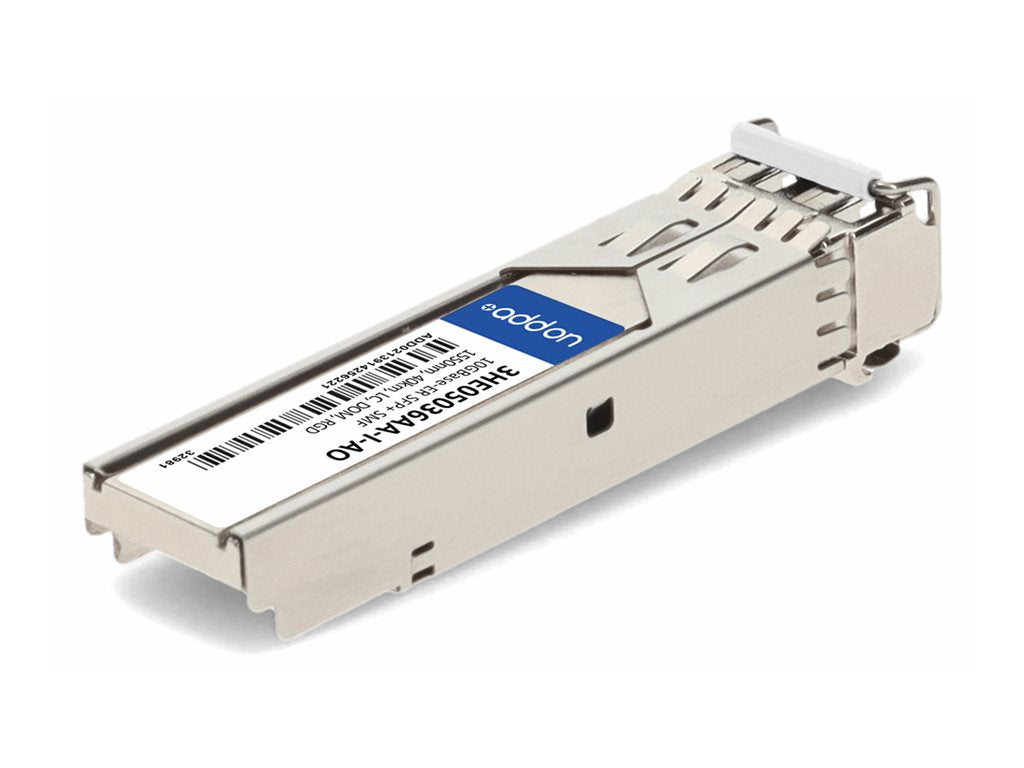 AddOn - SFP+ transceiver module - 10GbE - 10GBase-ER - LC single-mode - up to 24.9 miles - 1550 nm - TAA Compliant 3HE05036AA-I-AO