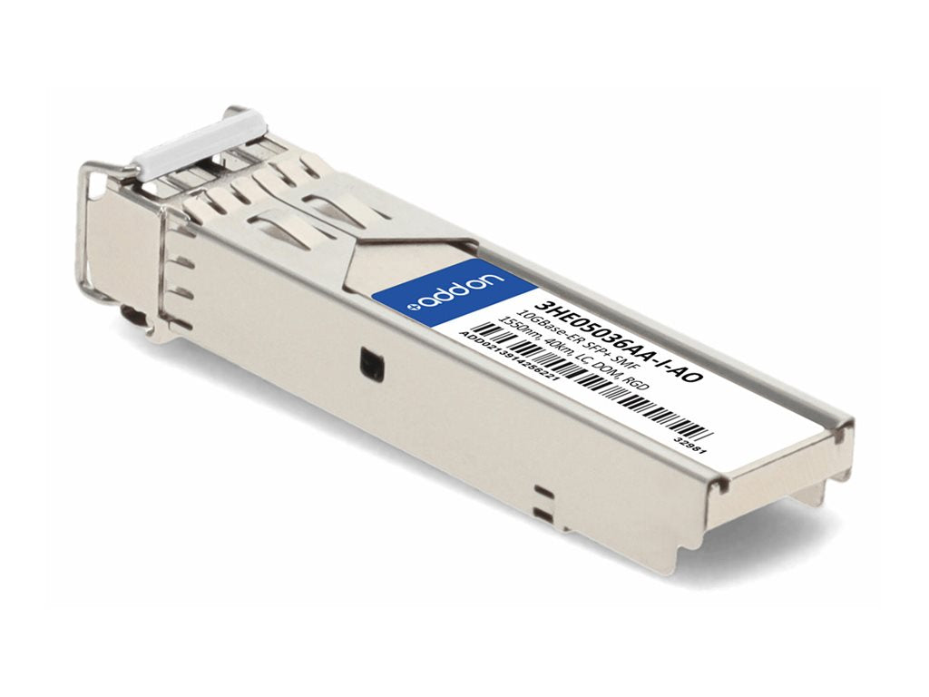 AddOn - SFP+ transceiver module - 10GbE - 10GBase-ER - LC single-mode - up to 24.9 miles - 1550 nm - TAA Compliant 3HE05036AA-I-AO