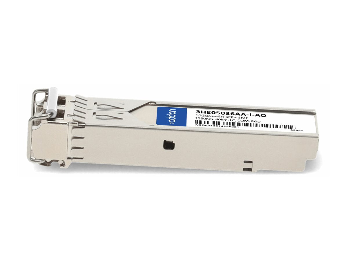AddOn - SFP+ transceiver module - 10GbE - 10GBase-ER - LC single-mode - up to 24.9 miles - 1550 nm - TAA Compliant 3HE05036AA-I-AO