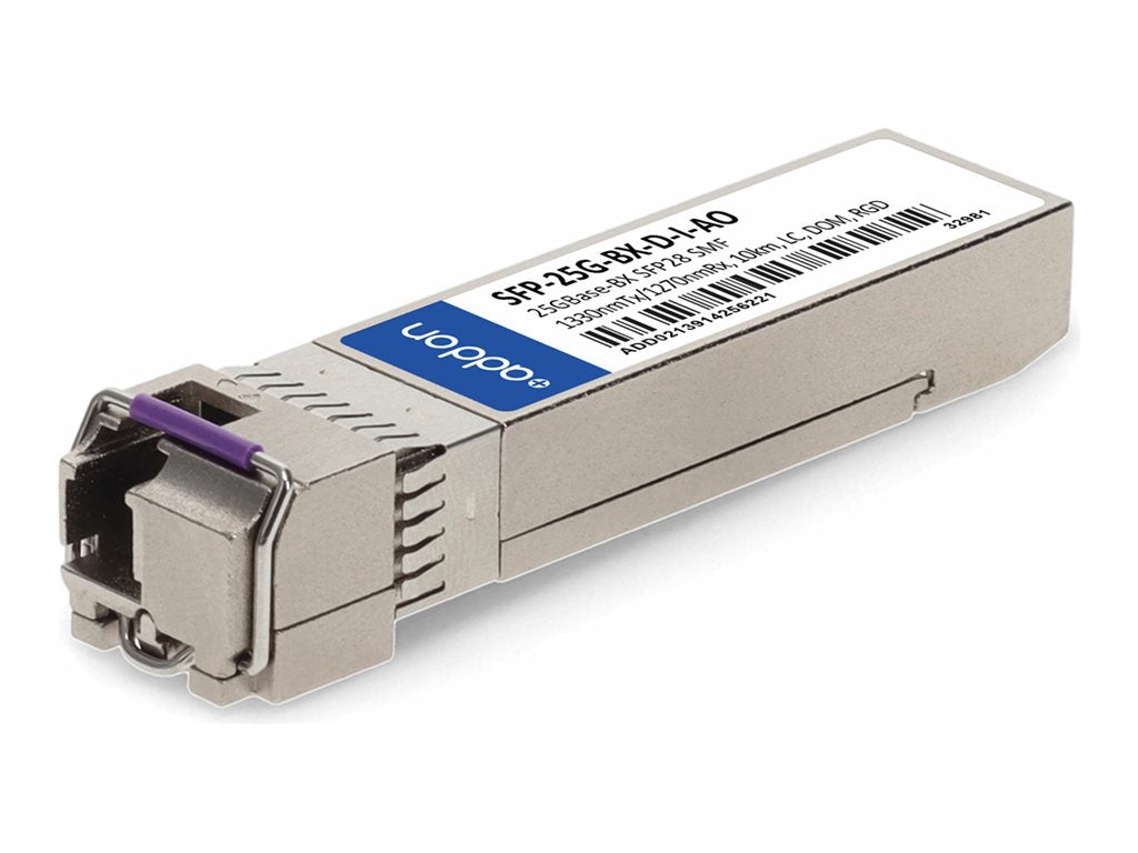 AddOn - SFP28 transceiver module (equivalent to: Cisco SFP-25G-BX-D-I) - 25GbE - 25GBase-BX-D - LC single-mode - up to 6.2 miles SFP-25G-BX-D-I-AO