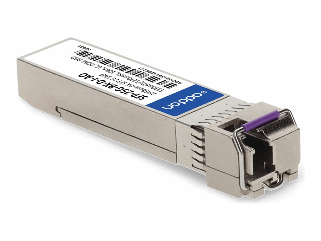 AddOn - SFP28 transceiver module (equivalent to: Cisco SFP-25G-BX-D-I) - 25GbE - 25GBase-BX-D - LC single-mode - up to 6.2 miles SFP-25G-BX-D-I-AO