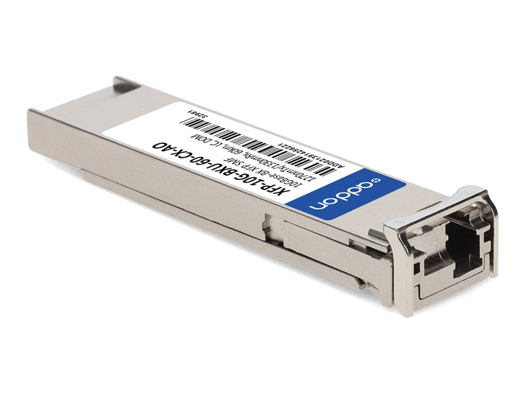 AddOn - XFP transceiver module - 10GbE - 10GBase-BX - LC single-mode - up to 37.3 miles - 1270 (TX) / 1330 (RX) nm - TAA Compliant XFP-10G-BXU-60-CX-AO