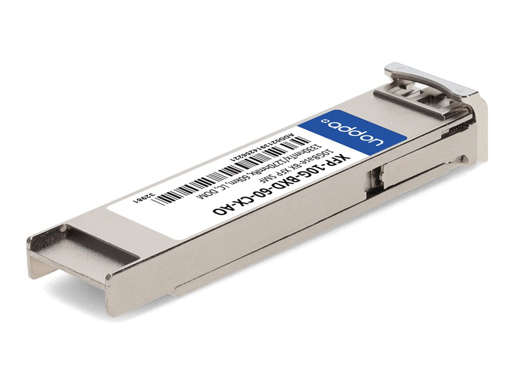 AddOn - XFP transceiver module - 10GbE - 10GBase-BX - LC single-mode - up to 37.3 miles - 1330 (TX) / 1270 (RX) nm - TAA Compliant XFP-10G-BXD-60-CX-AO