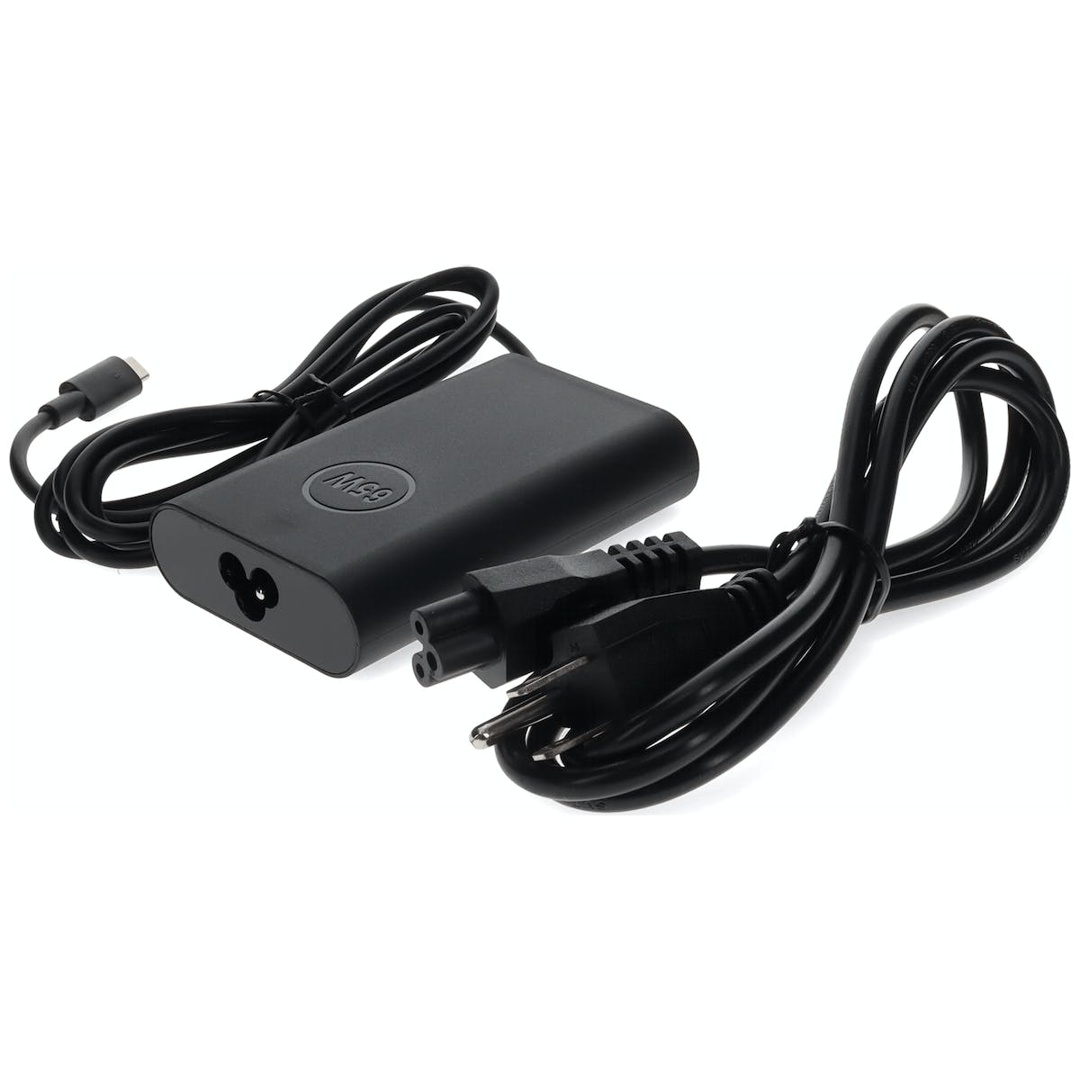 Addon Dell&reg; LA65NM170 Compatible USB 3.1 (C) Male to NEMA 5-15P Male 65W 20V at 3.25A Black USB-C Laptop Power Adapter and Cable LA65NM170-AA