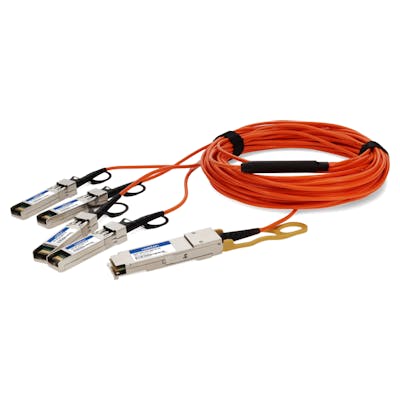 AddOn Fiber Optic Network Cable QSFP-4SFP-AOC10M-OE-AO