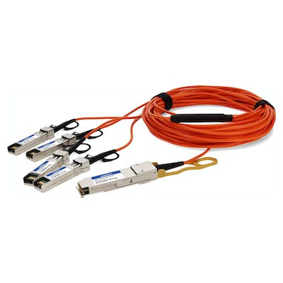AddOn Fiber Optic Network Cable QSFP-4SFP-AOC15M-OE-AO